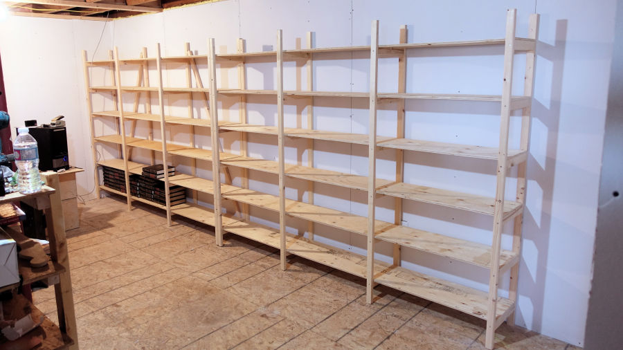 how to make cheap, strong and easy to build storage shelves